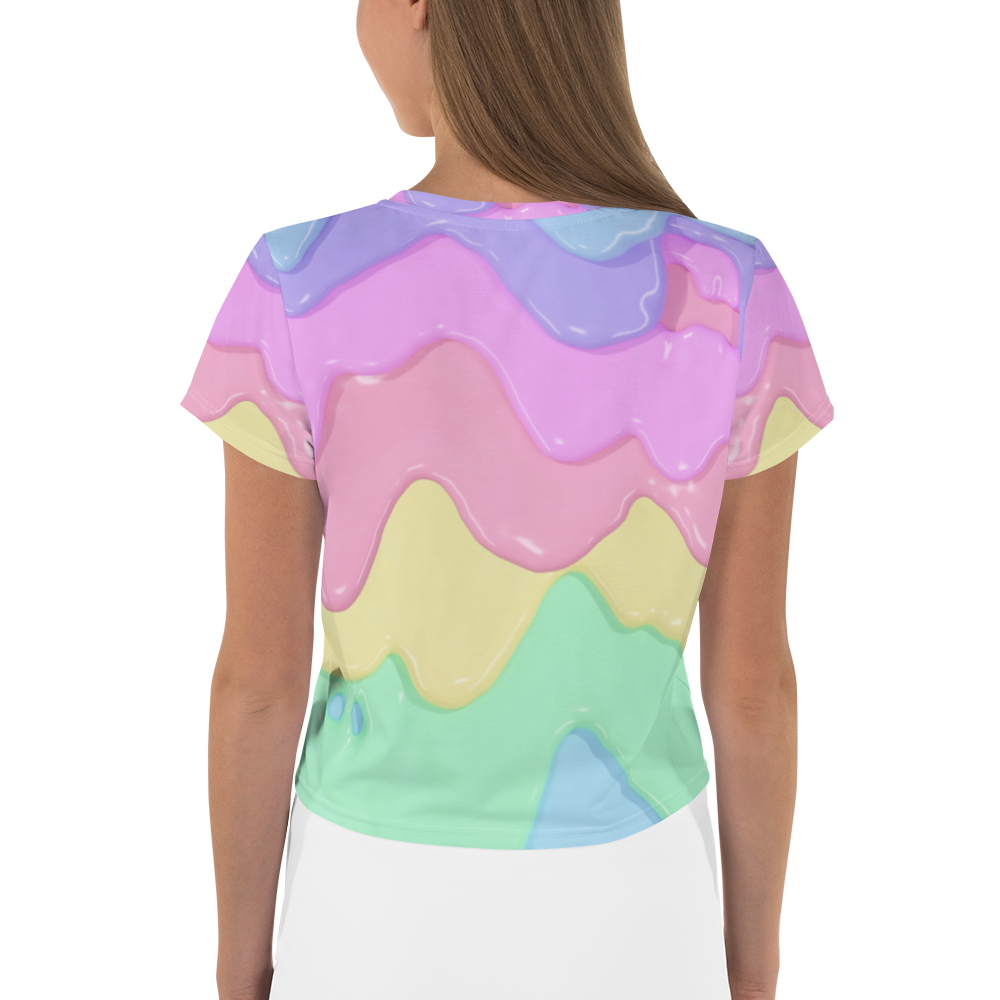 Pastel Rainbow Slime Crop Tee
