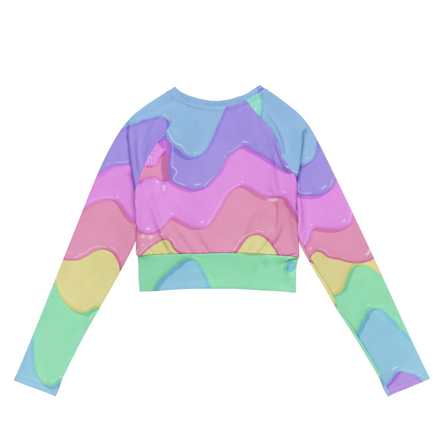 Pastel Rainbow Slime long-sleeve crop top