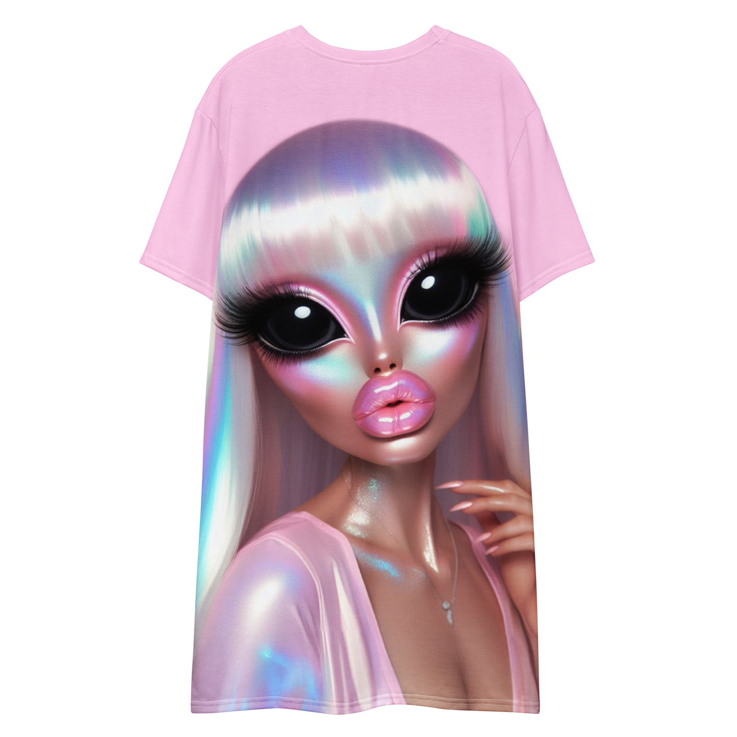 Glam Galaxy Blush T-shirt dress