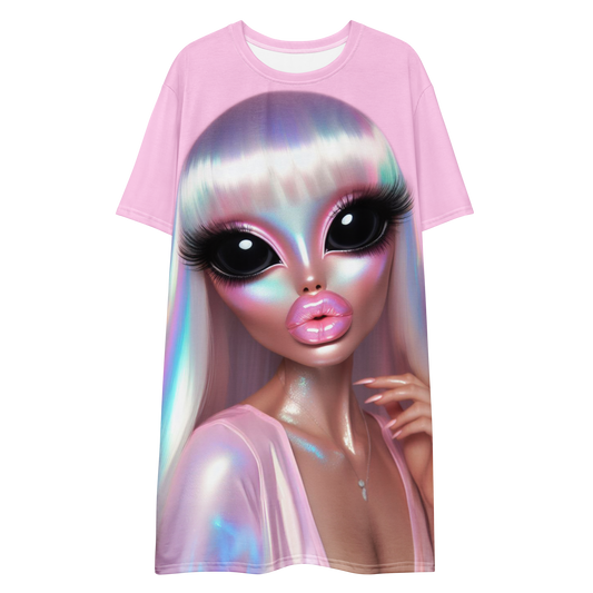 Glam Galaxy Blush T-shirt dress