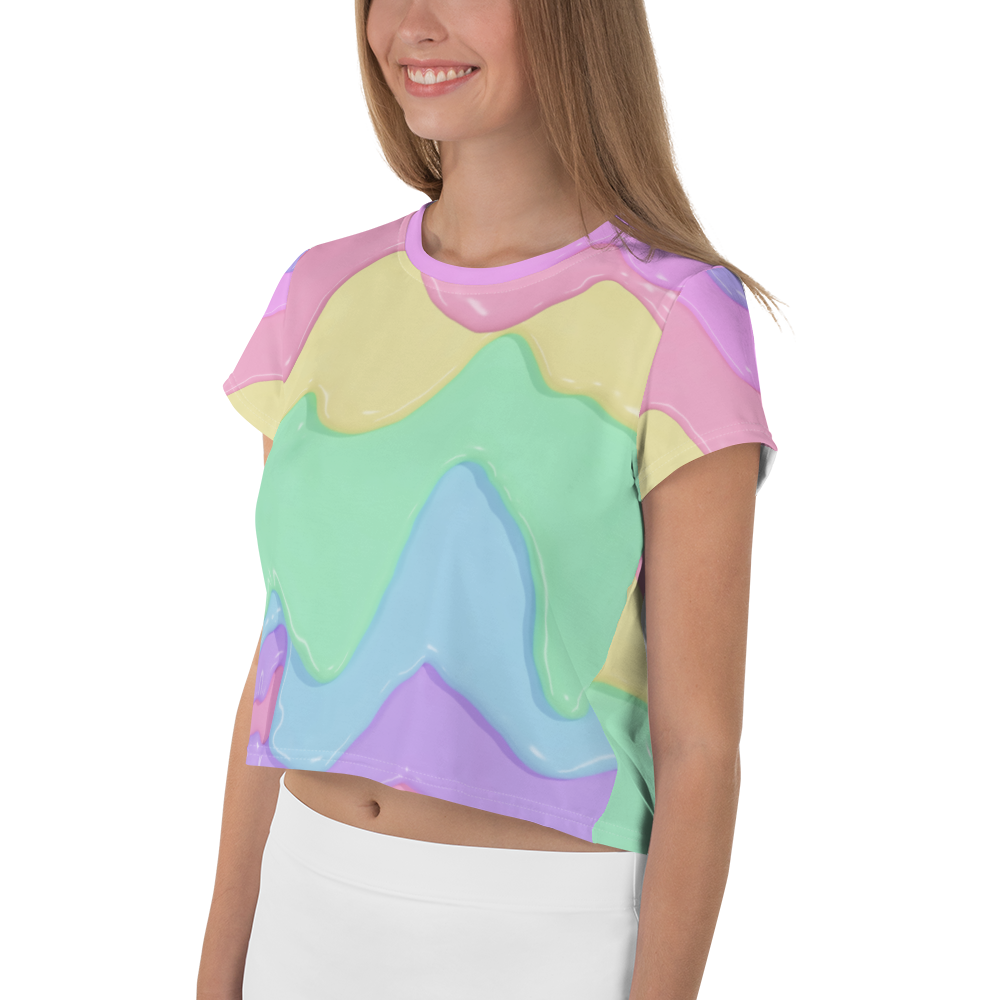 Pastel Rainbow Slime Crop Tee