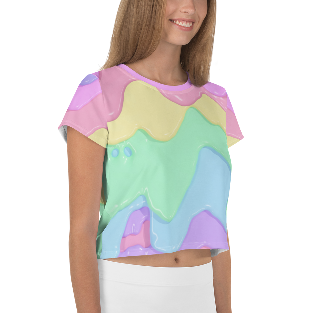 Pastel Rainbow Slime Crop Tee