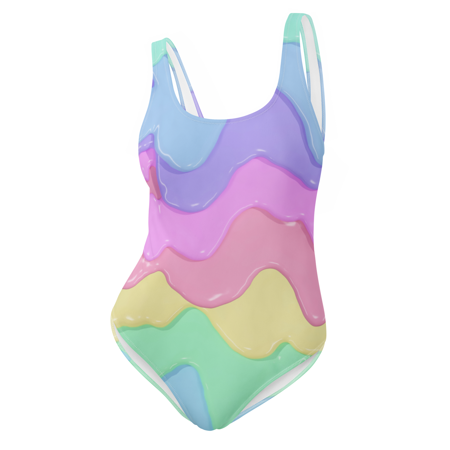 Pastel Rainbow Slime One-Piece Swimsuit